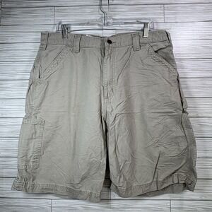 Carhartt‎ Carpenter Men's Cargo Shorts Khaki Duck Canvas Work Classic Sz 36
